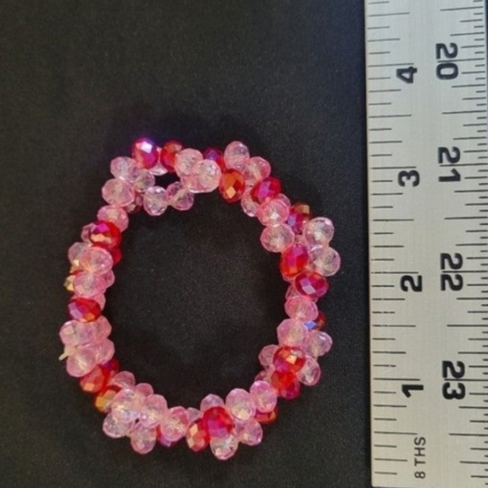 BEADED STRETCH ABSTRACT BRACELET 3 ROWS - Picture 6 of 11